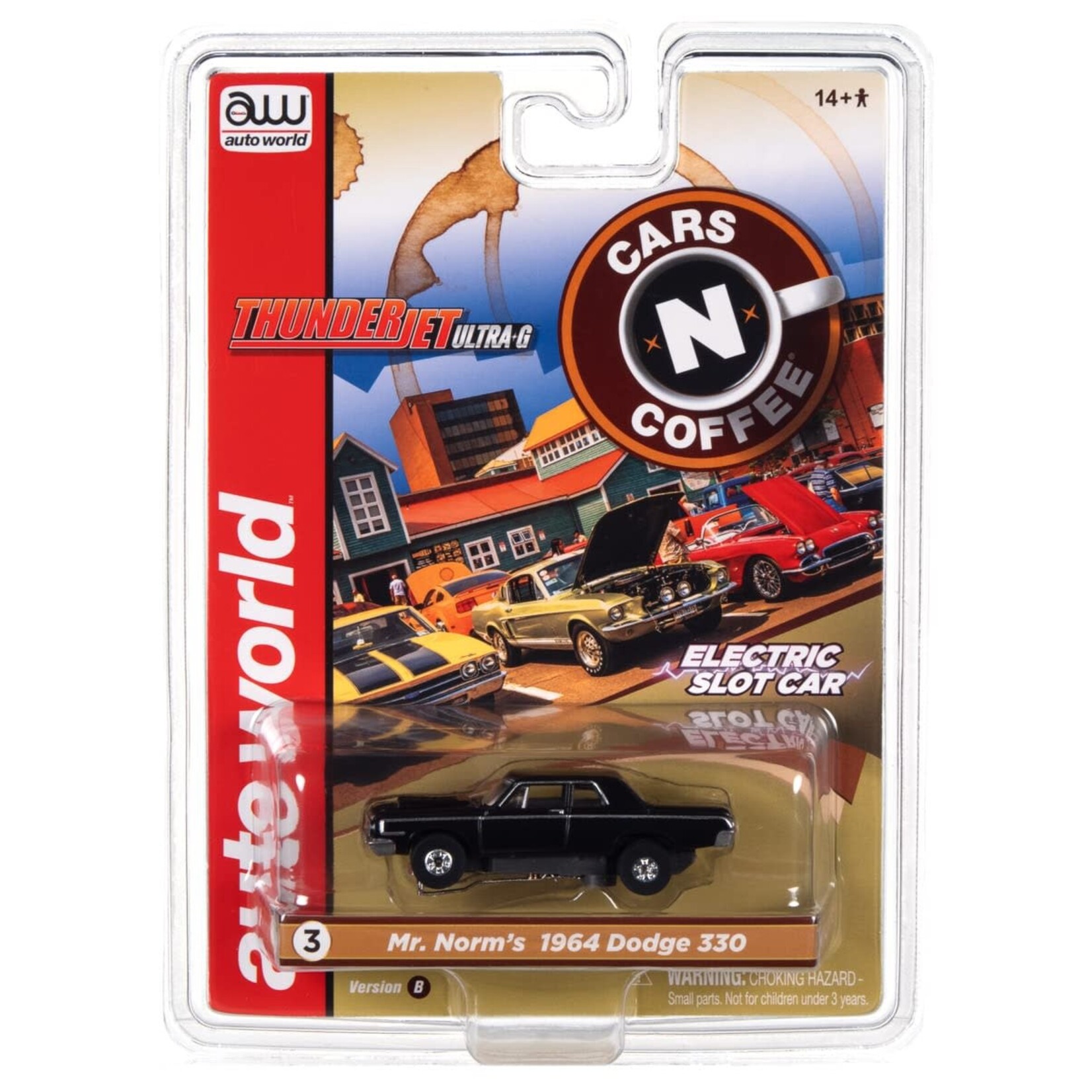 Auto World SC379 Mr Norm's Black 1964 Dodge 330 - Cars N Coffee Thunderjet Series