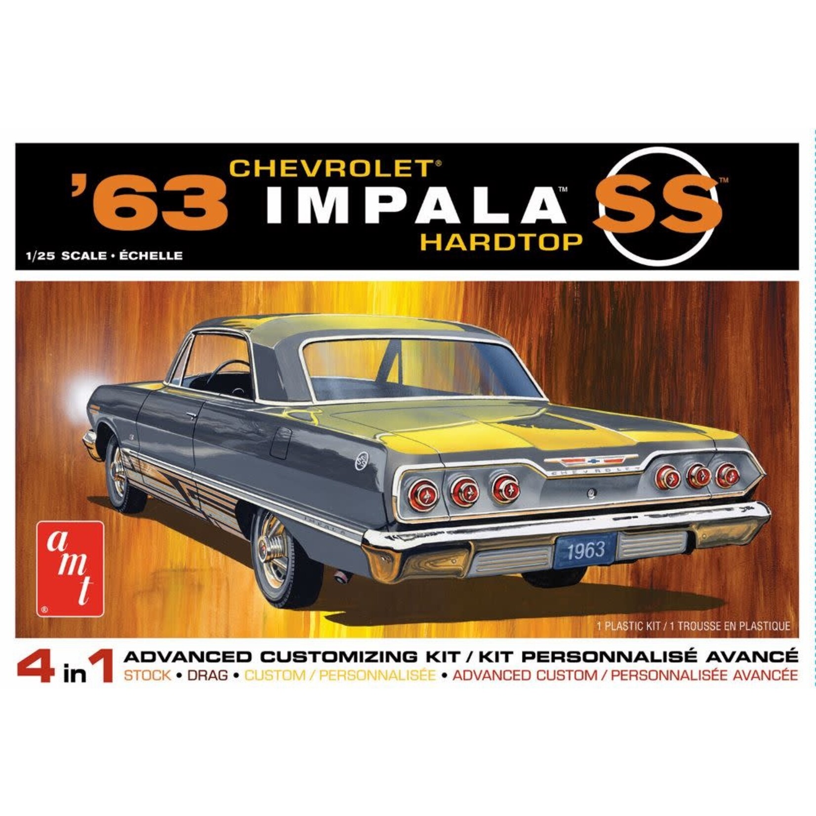 AMT 1149 1/25 1963 Chevrolet Impala SS Hardtop Customizing Car 4 in 1