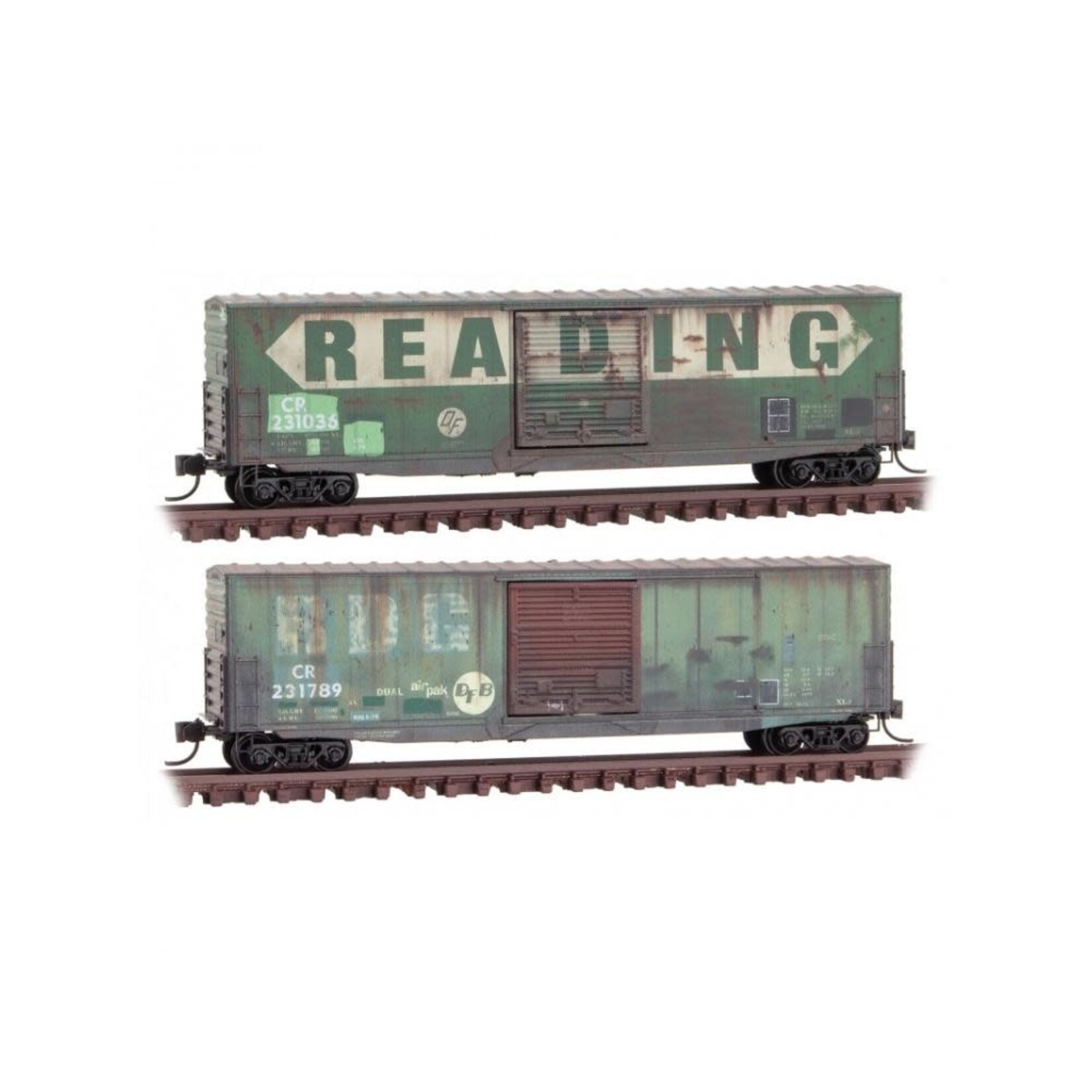 Micro Trains Line 99305860 N Conrail  Ex Reading 2pk Weathered