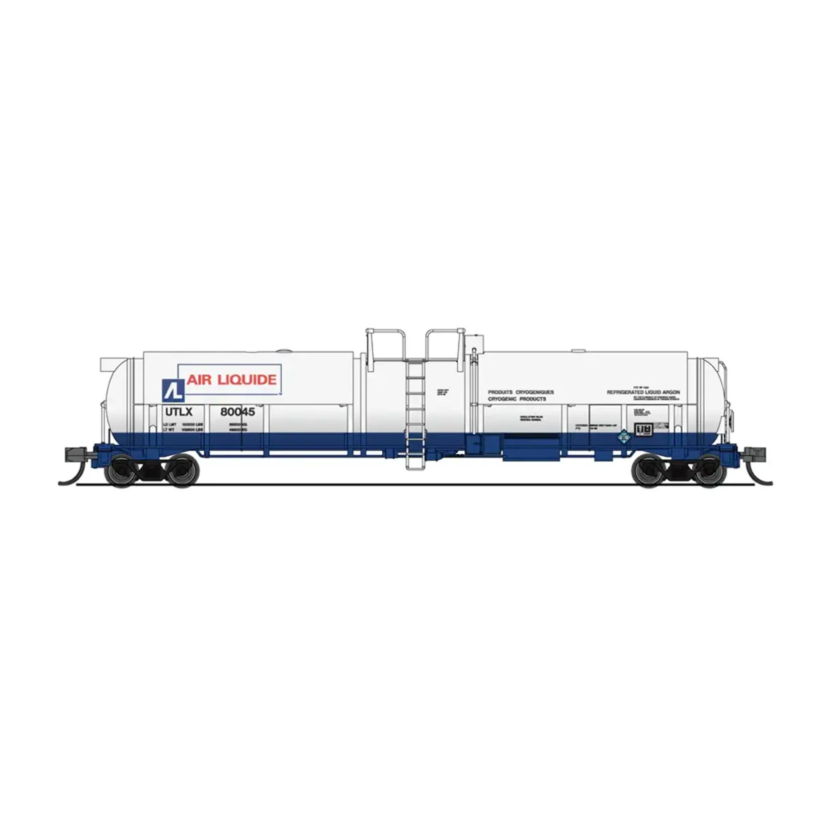 Broadway Limited 3822 N Cryogenic Tank Car, Air Liquide, 2-pack