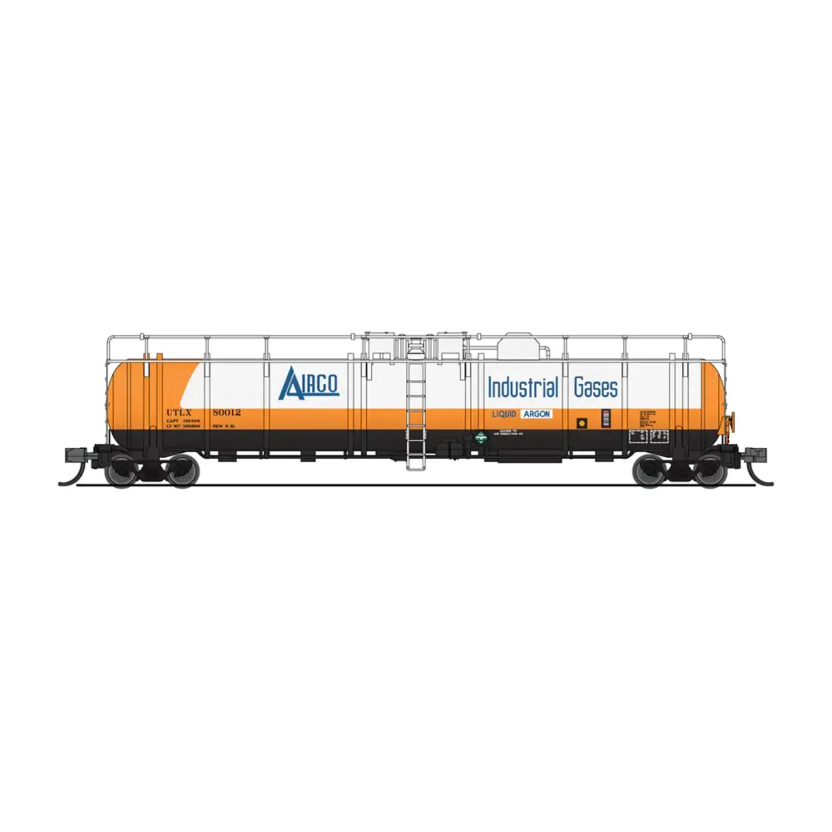 Broadway Limited 3821 N Cryogenic Tank Car, AirCo, 2-pack