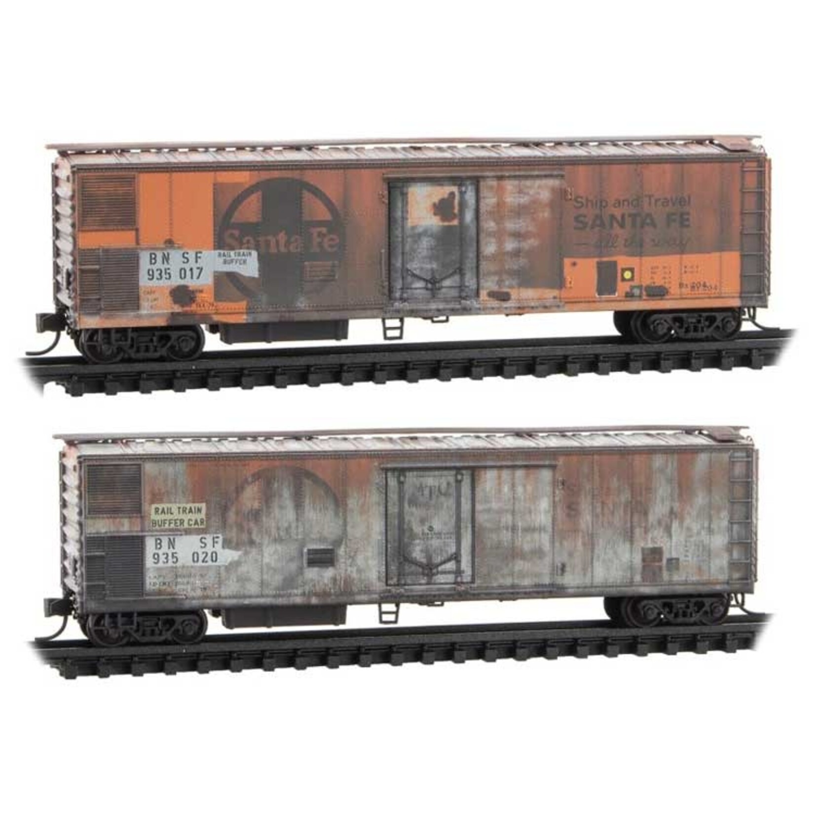 Micro Trains Line 99305800 N BNSF Weathered 2 Pack