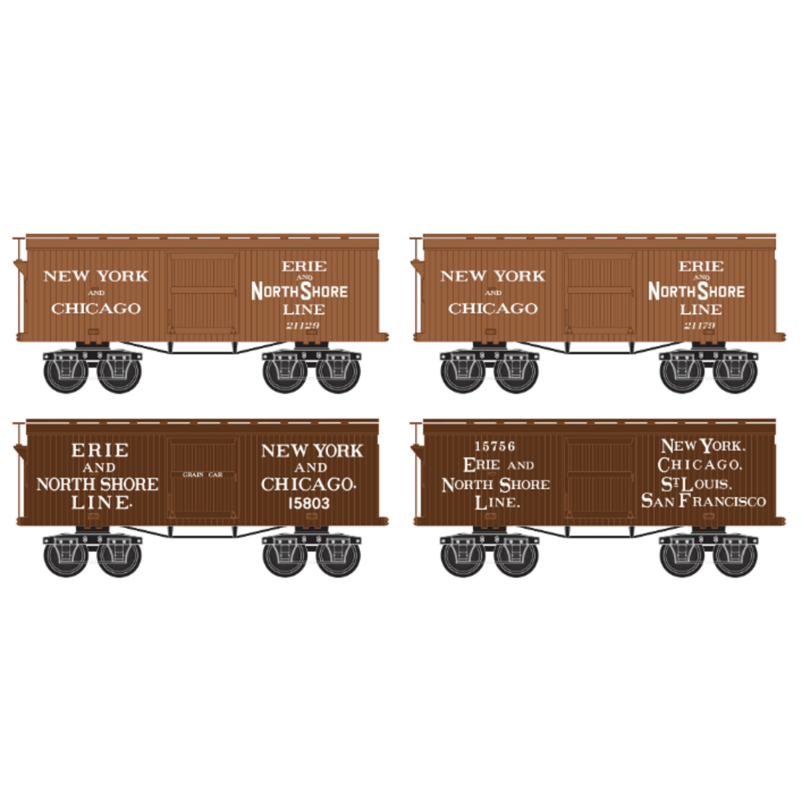 Micro Trains Line 99301830 N CWE Erie & North Shore Line 4-Pack