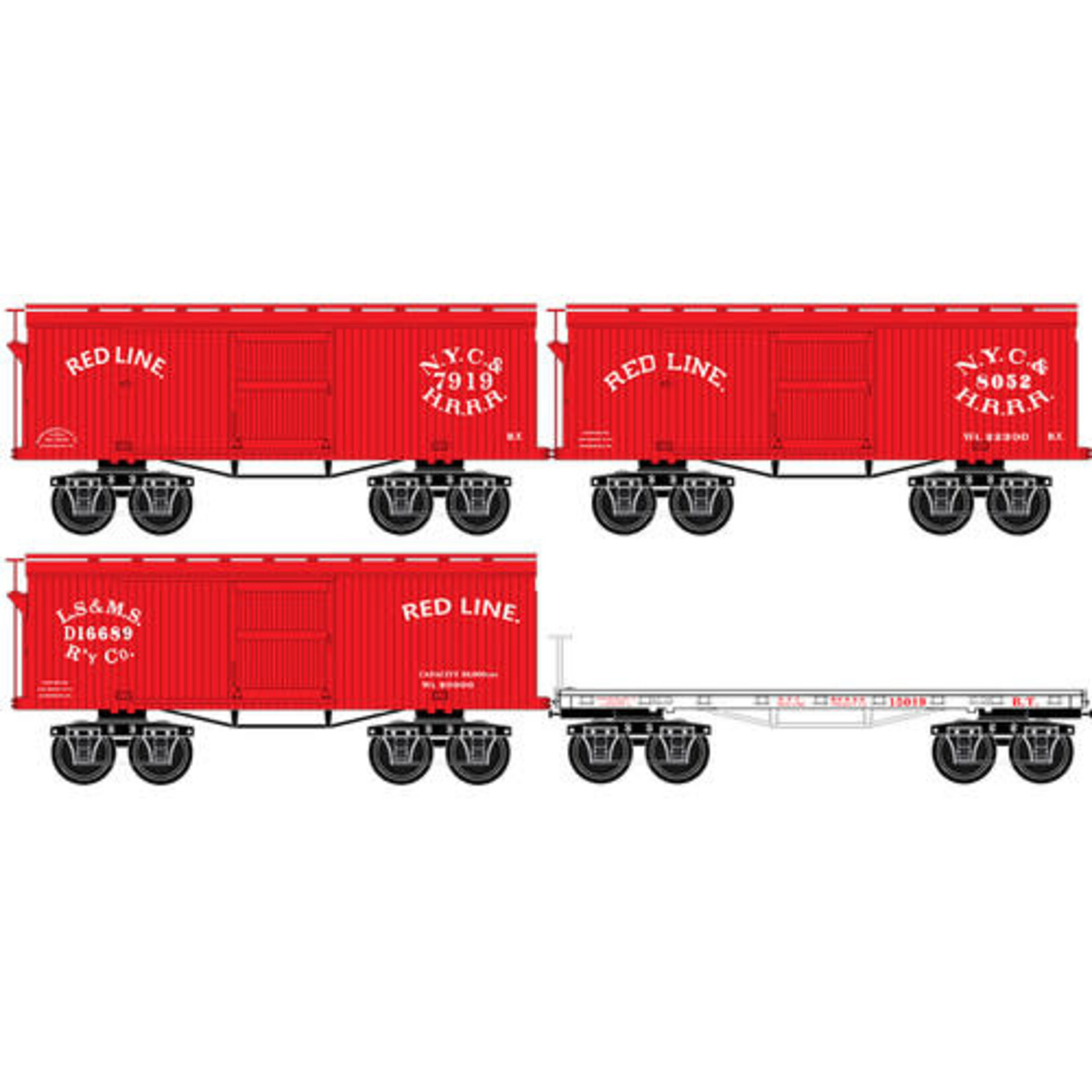 Micro Trains Line 99301770 N CWE Red Line 4-Pack