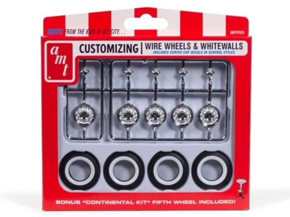 PP033 1/25 KH 5 Wire Wheels & 4 Whitewall Tires Customizing Pack