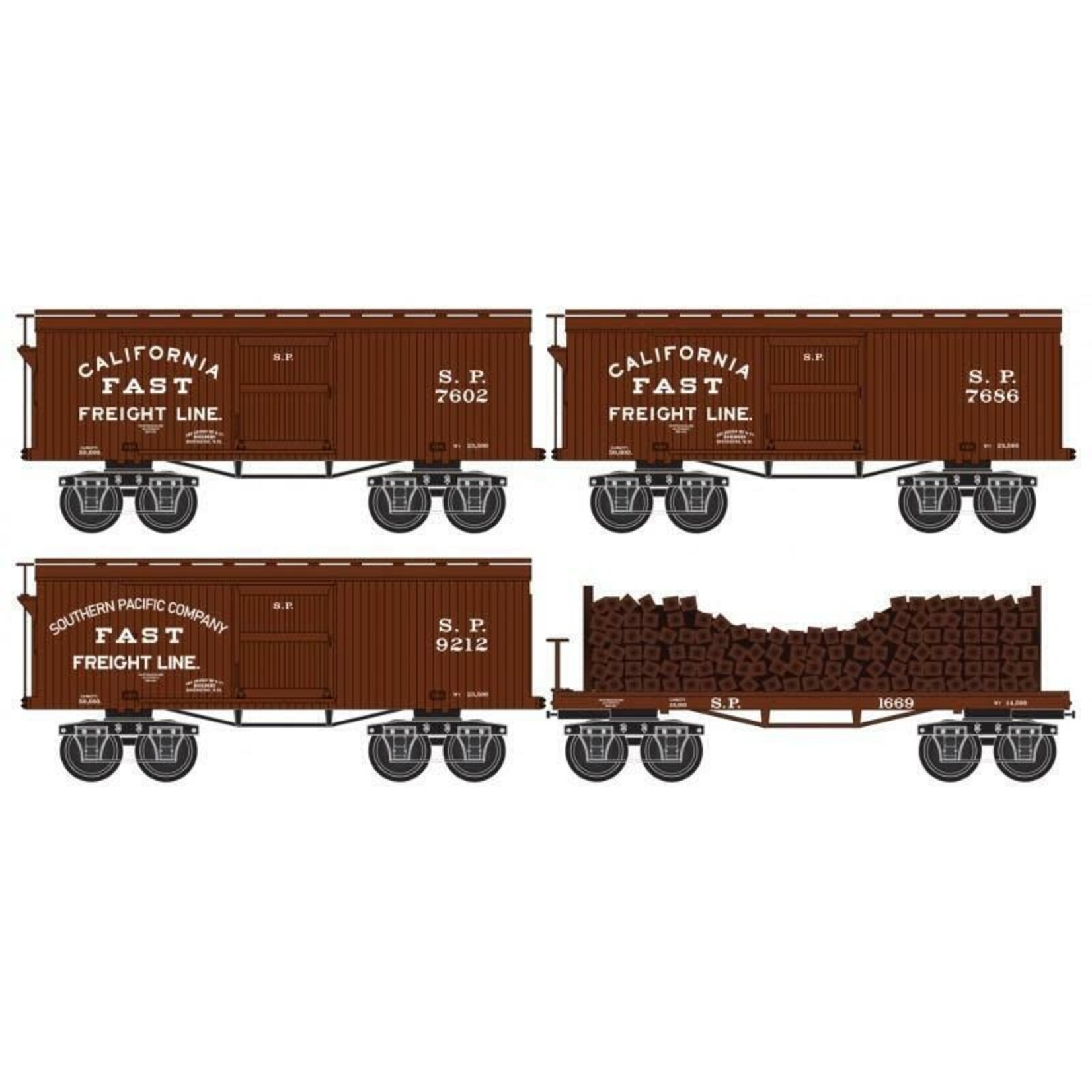 Micro Trains Line 99302160 N Scale Civil War Era Southern Pacific 4pk