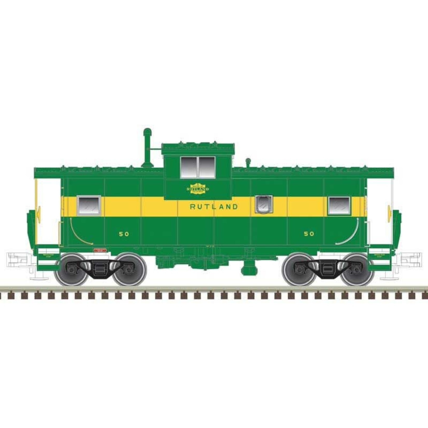 Atlas 50004133 N Extended Vision Caboose, Rutland 51 (green, yellow)