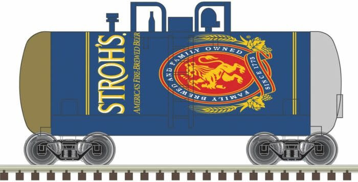 50005644 N Beer Can Tank Car Stroh's 2000 (Blue/Red/Gold)