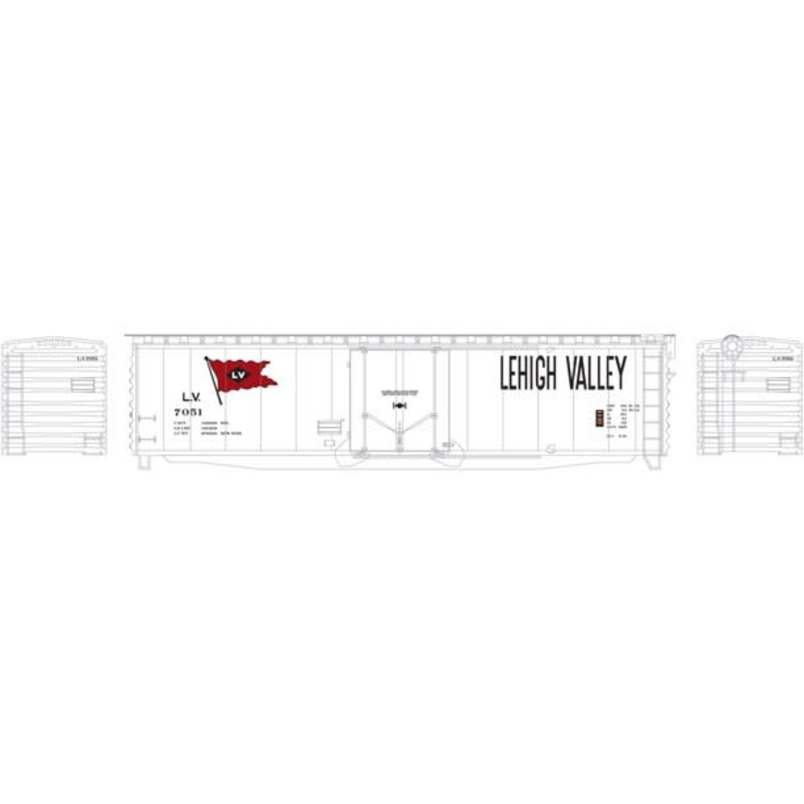 Athearn 18828 N 50' PS-1 Plug Door Smooth Side Box LV 7051