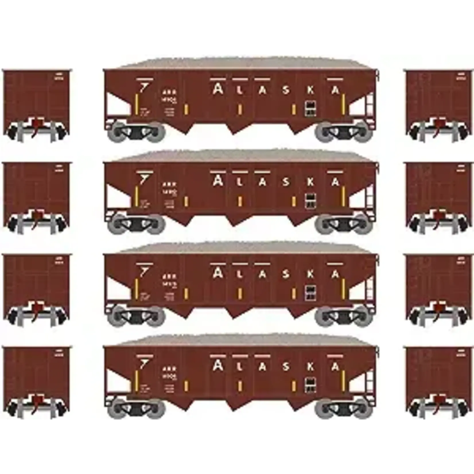 Athearn 1876 N 40' Outside Braced Hopper/Load, ARR (4) 1