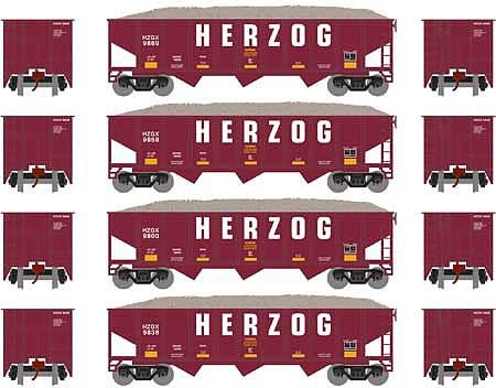 1869 N 40' Outside Braced Hopper/Load, HZGX (4) 2