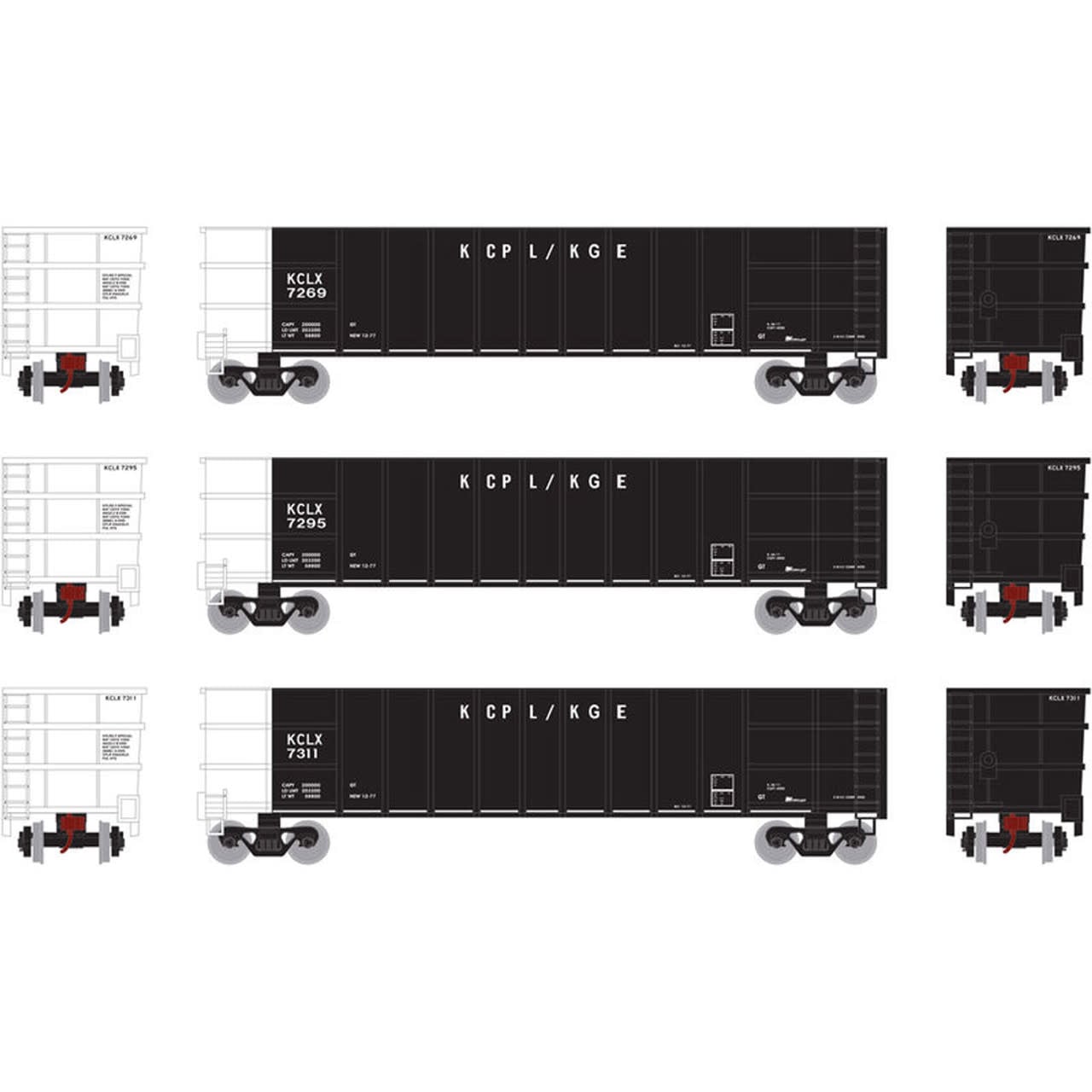 16548 N Thrall High Side Gondola with Load KCLX 3 3pk