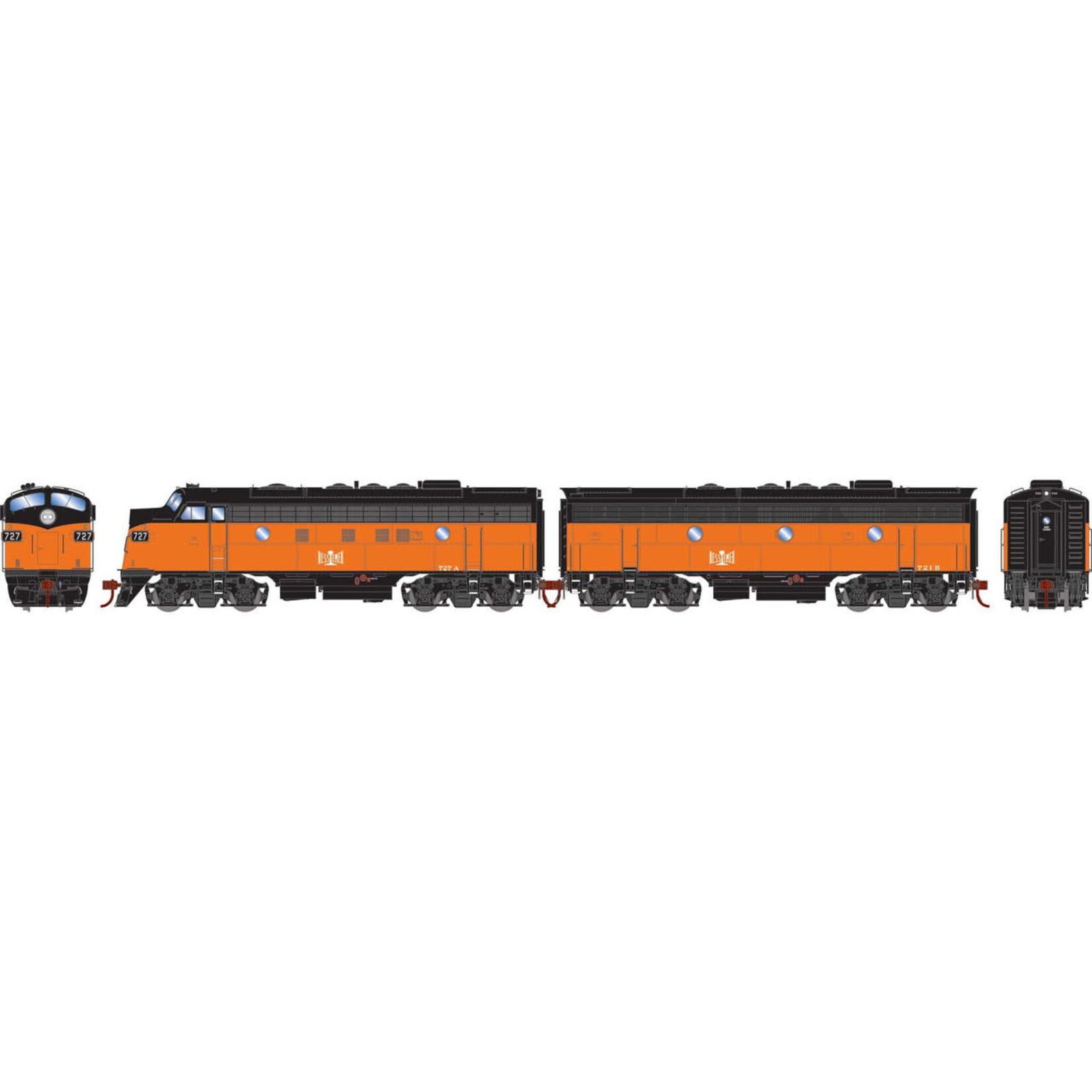 Athearn Genesis 19351 HO F7 A/B Bessemer & Lake Erie Freight B&LE #727A and #721B