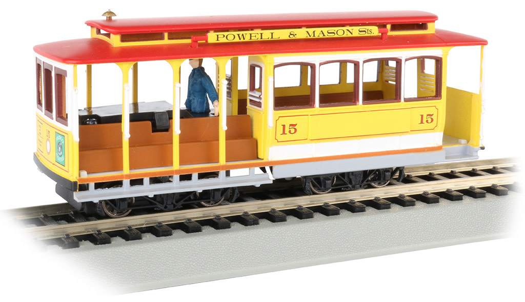 60538 HO Cable Car, Yellow & Red