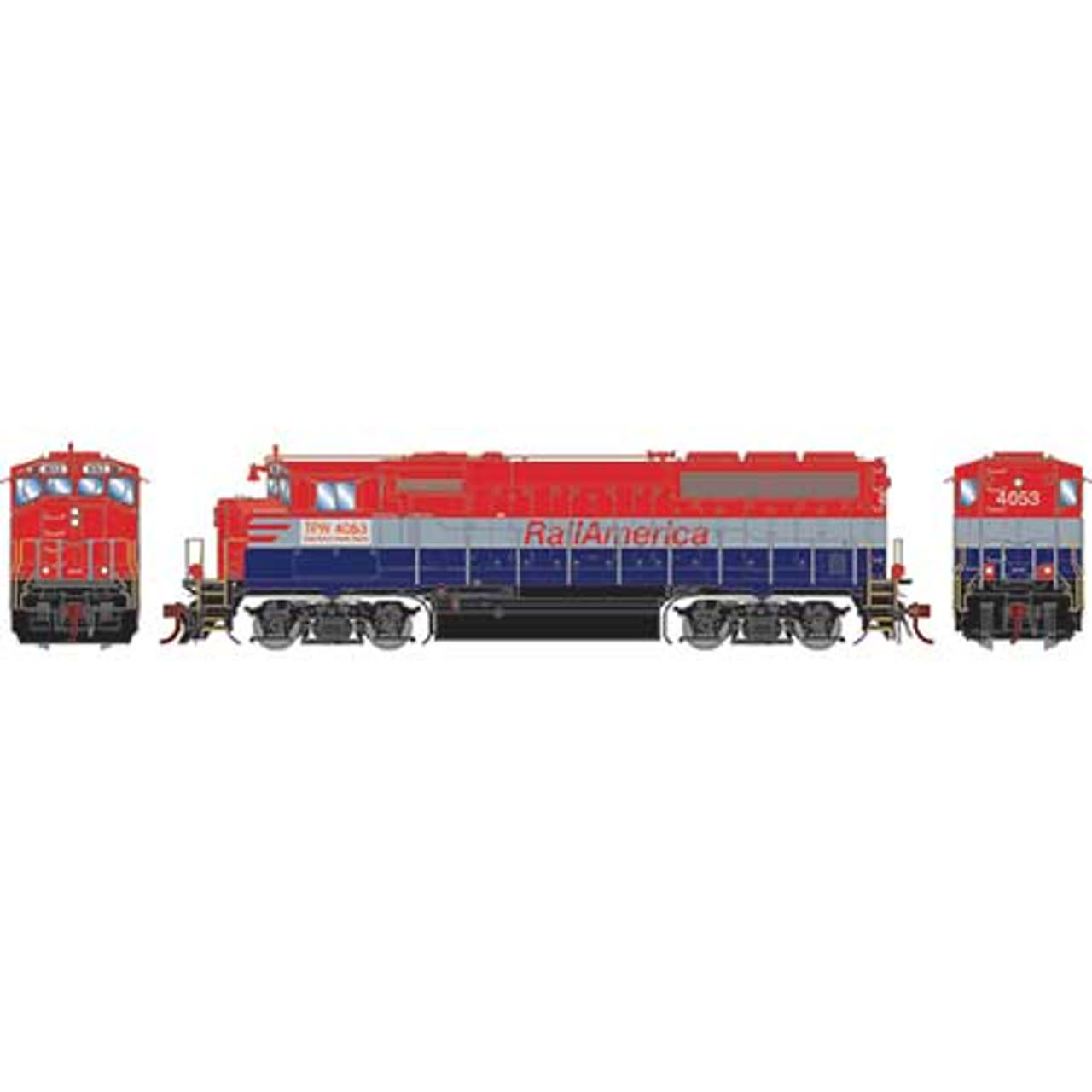 65088 HO GP40-2L, Rail America/TP&W 4053