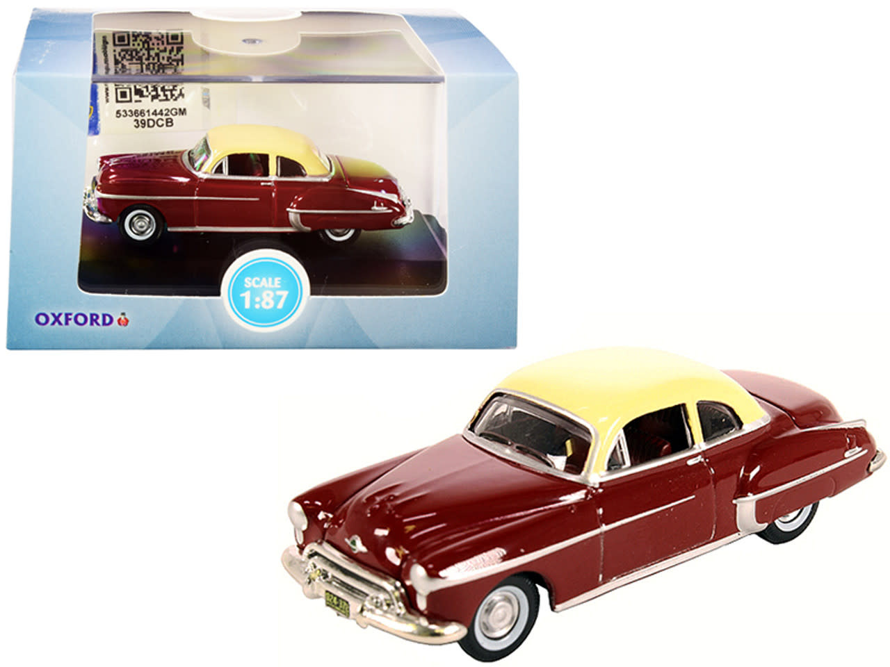 87OR50001 HO 1950 Oldsmobile Rocket 88 Coupe - Chariot Red, Canto Cream