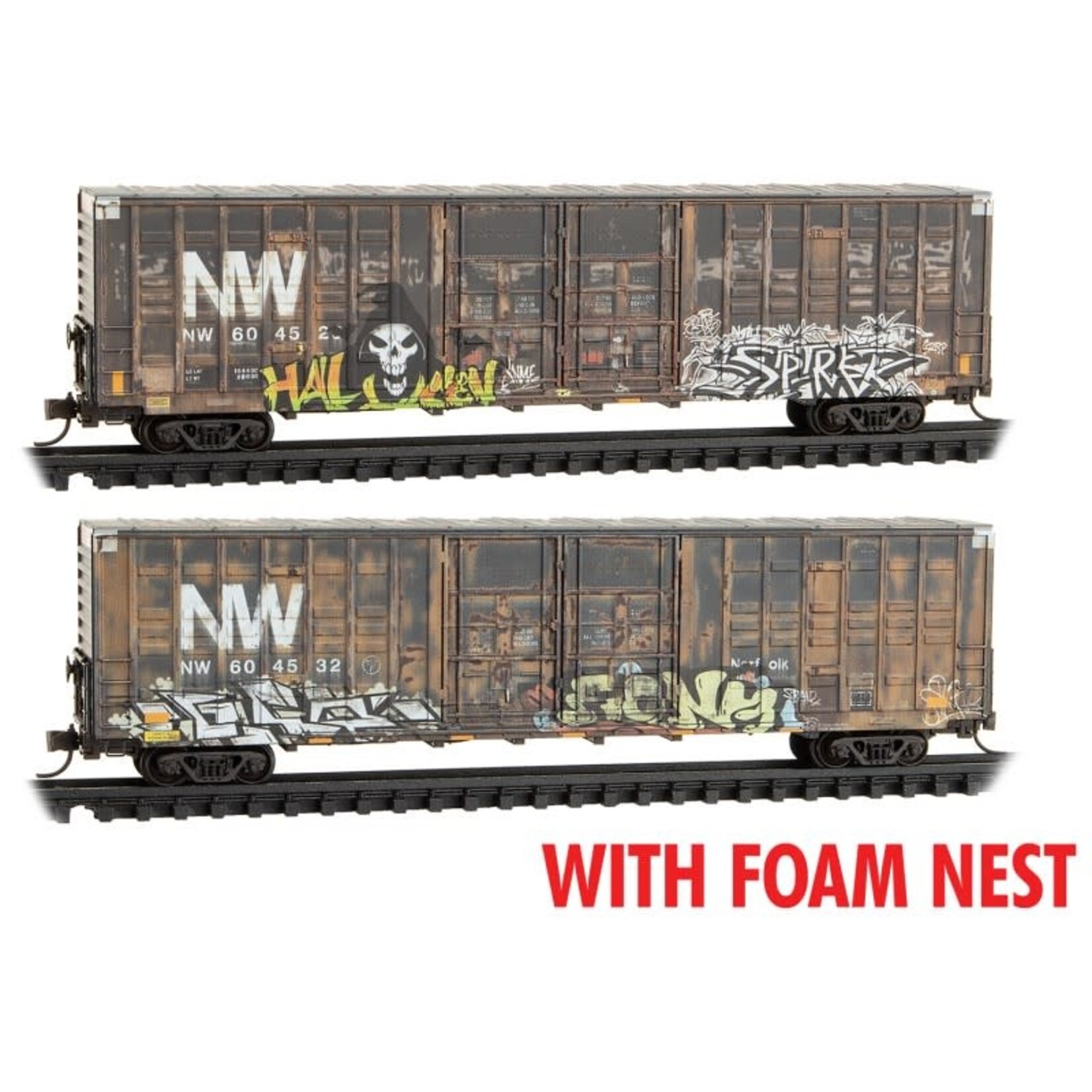 Micro Trains Line 99305058 N NS ex-N&W Weathered 2 Pack (Foam)