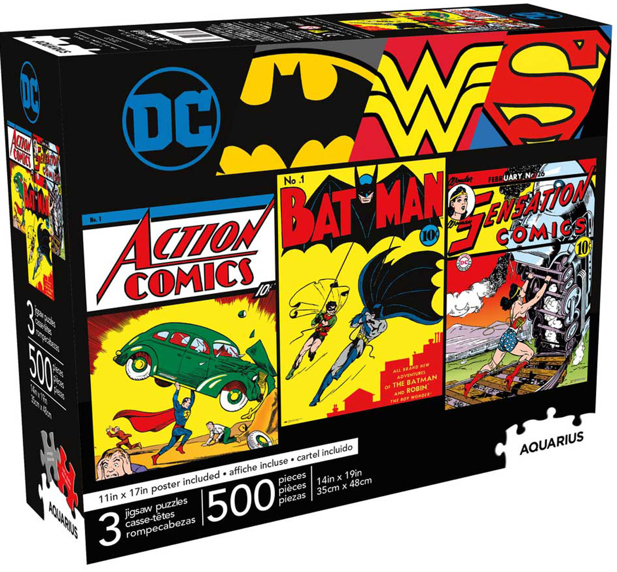 DC Comics 3 x 500 Piece Puzzle Set