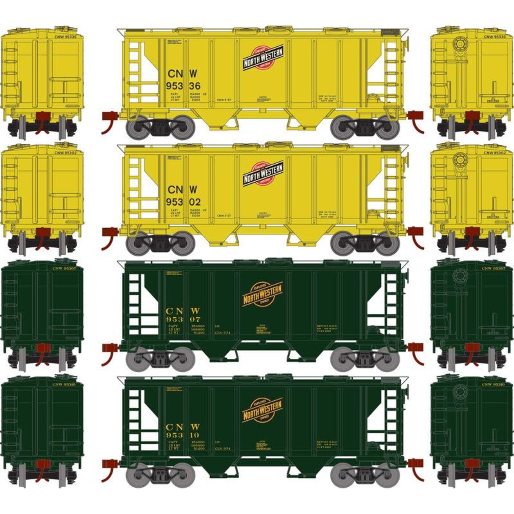 Roundhouse 2392 HO PS-2 2003 2 Bay Covered Hopper C&NW - 4