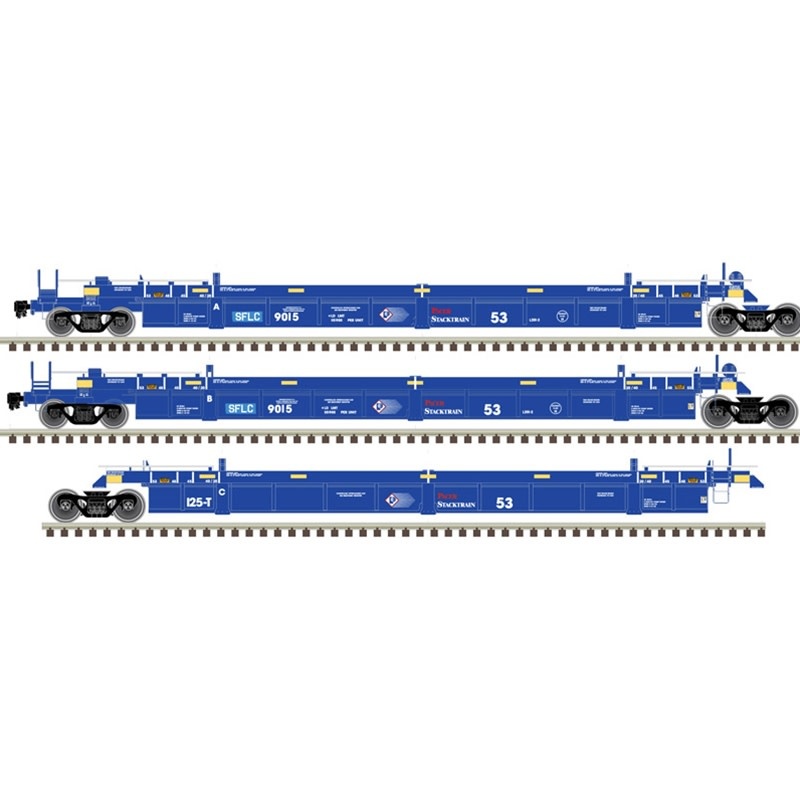 20006618 HO 53' Articulated Well Car Set BNSF (SFLC) 9076