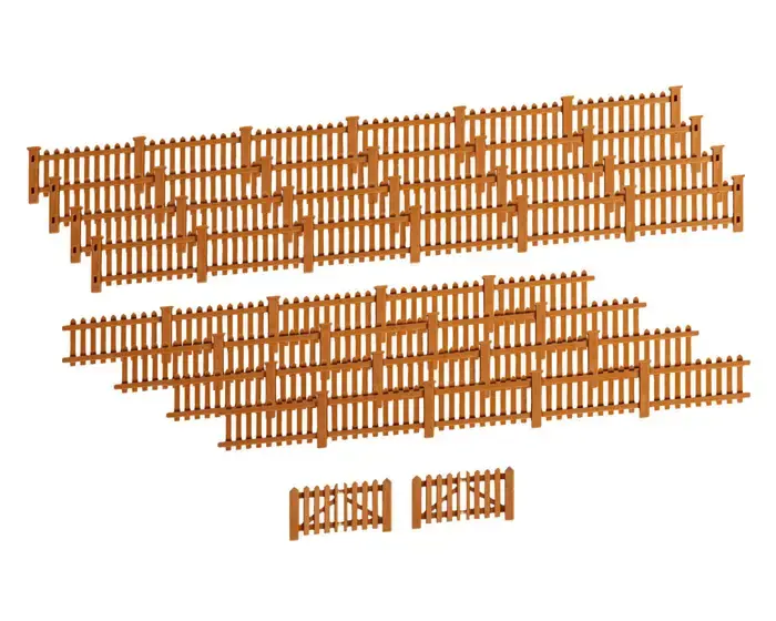 2057130 HO Picket Fence - Brown