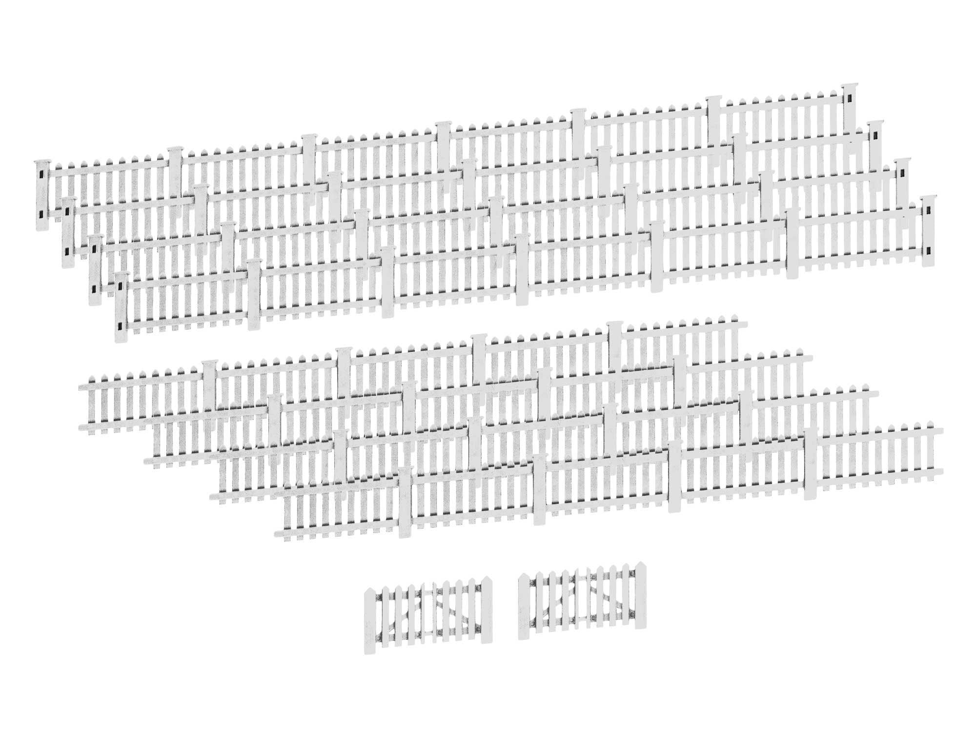 2057120 HO Picket Fence - White