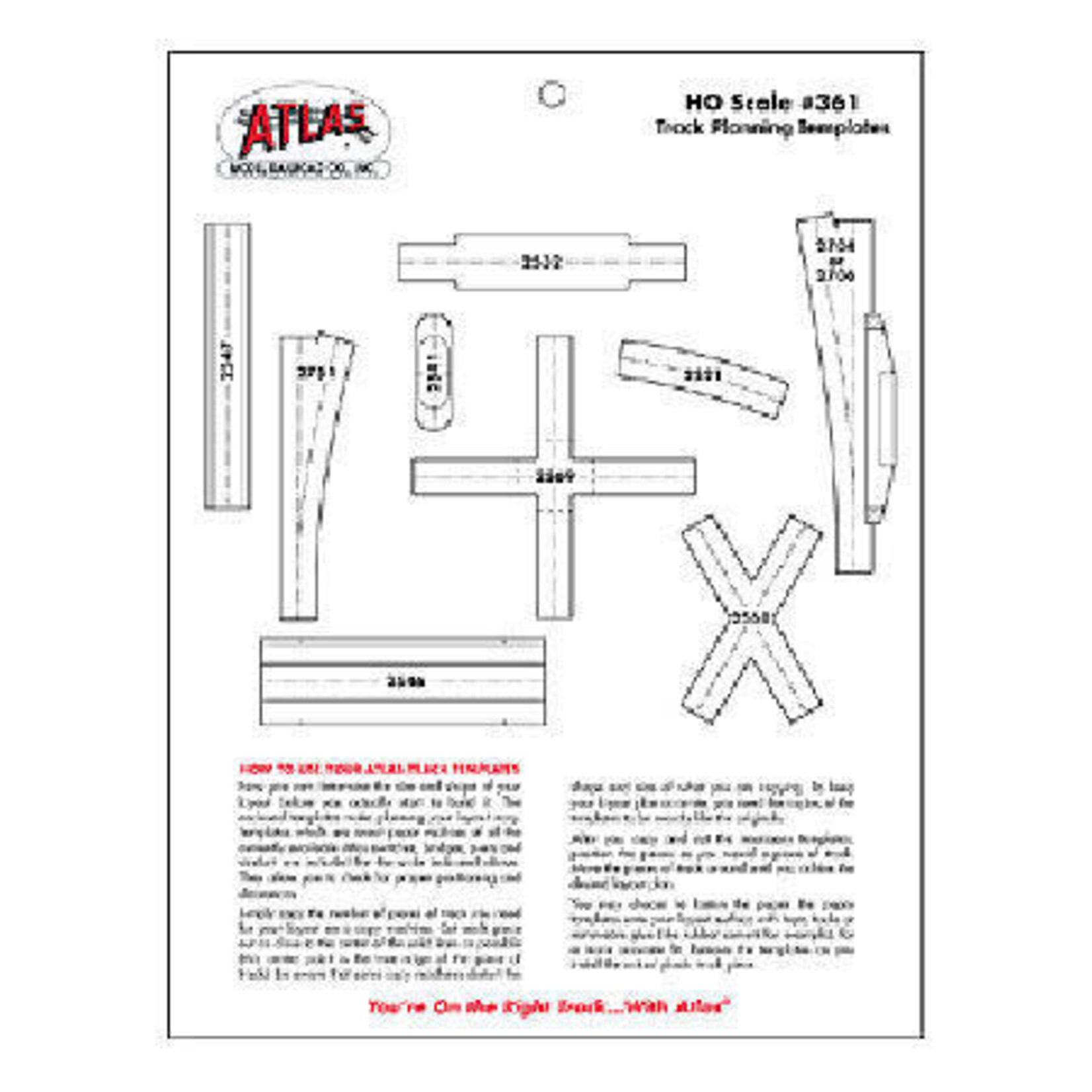 Atlas 361 HO Track Planning Template Kit