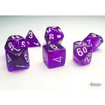 Chessex 20377 7 Die Set Mini Translucent Purple/White