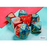 Chessex 20662 7 Die Set Mini Gemini Red-Teal/Gold