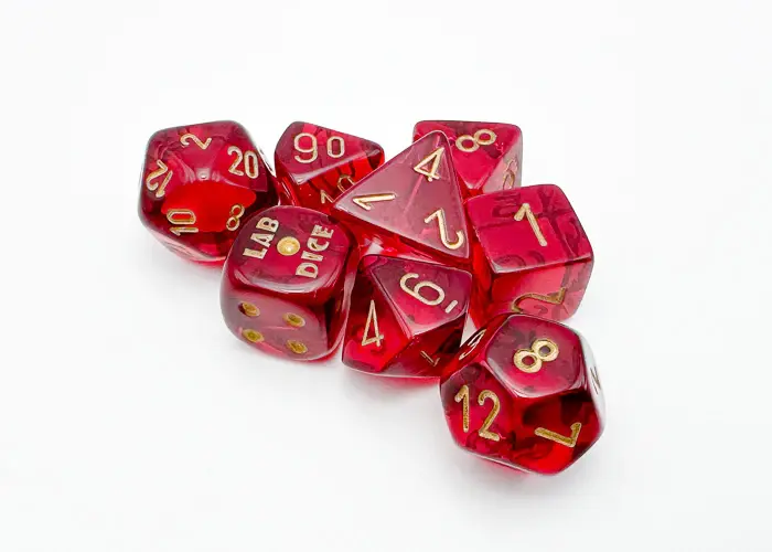 30058 7 Die Set Translucent Crimson/Gold Lab 7