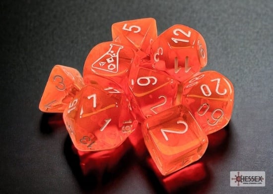 30060 7 Die Set Translucent Neon Orange/White Lab 7