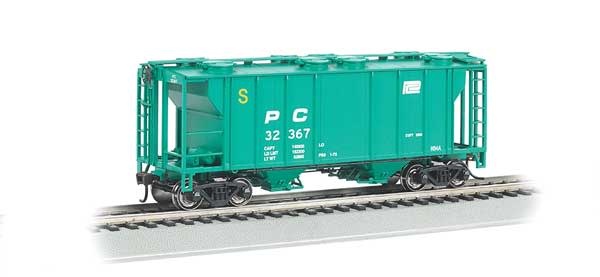 73505 HO PS-2 2-Bay Covered Hopper PC Green