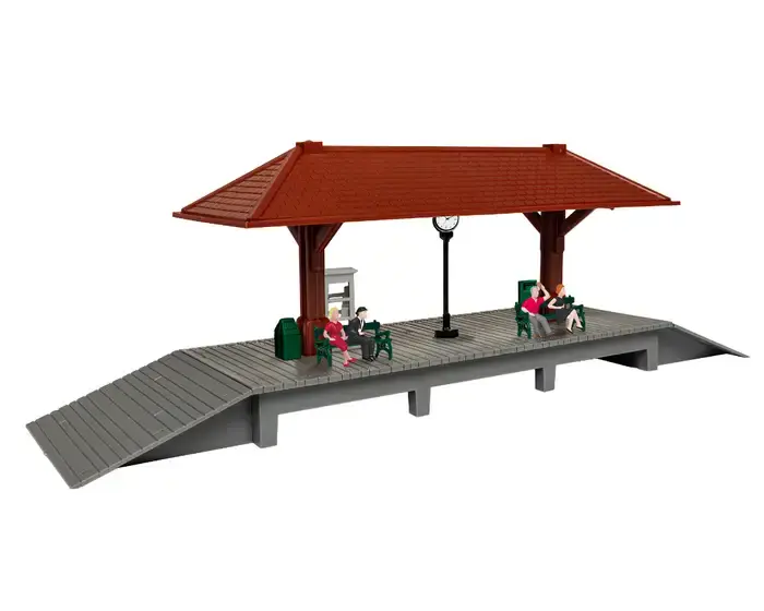 1956280 HO Station Platform - Brown - Assembled