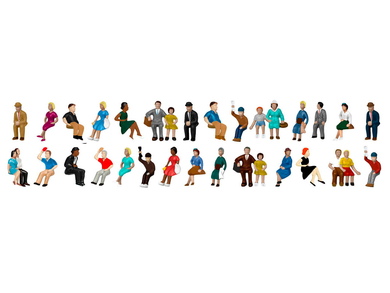 1957210 HO Sitting Passengers - 50pc
