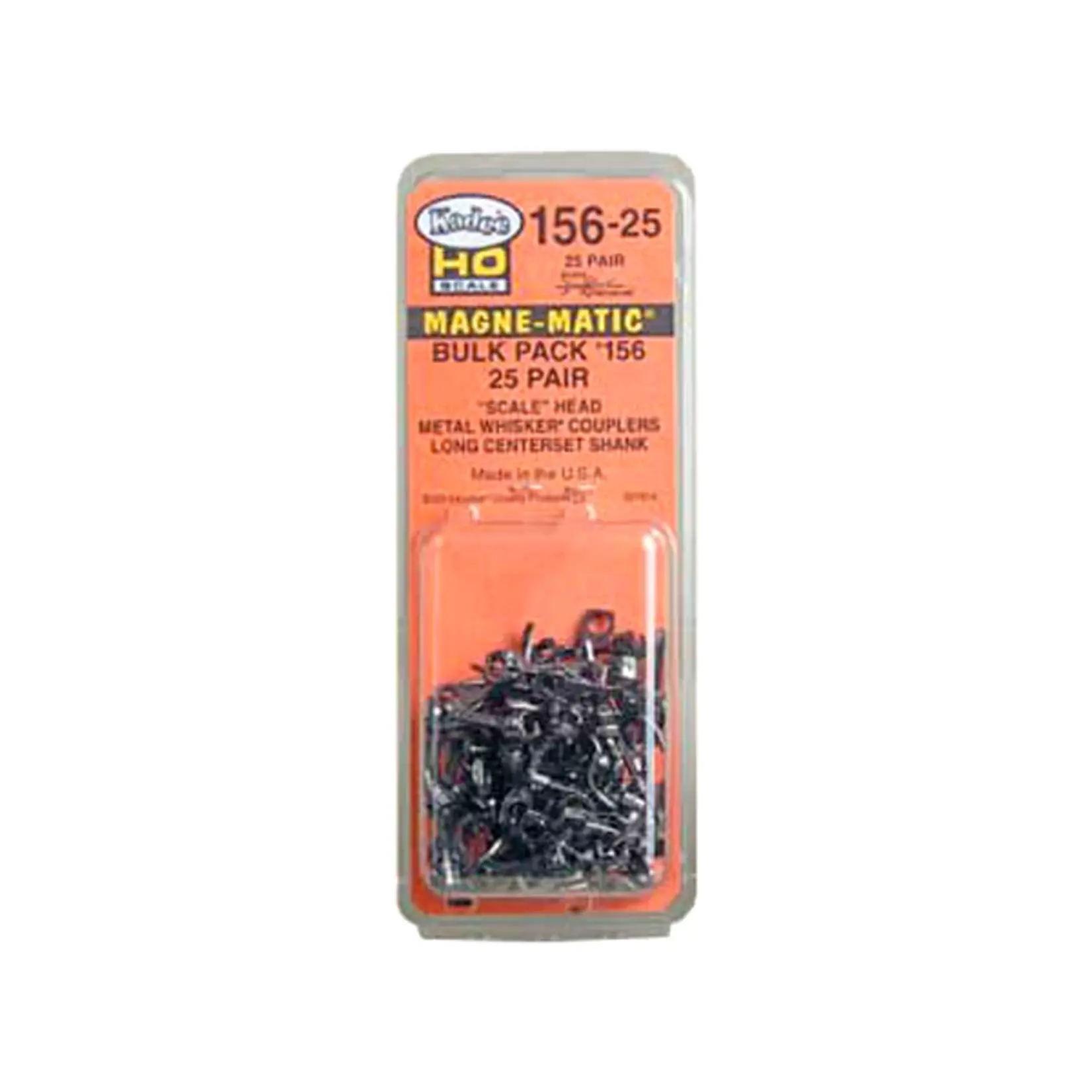 Kadee 156-25 HO Scale Head Whisker Couplers - 25 Pair