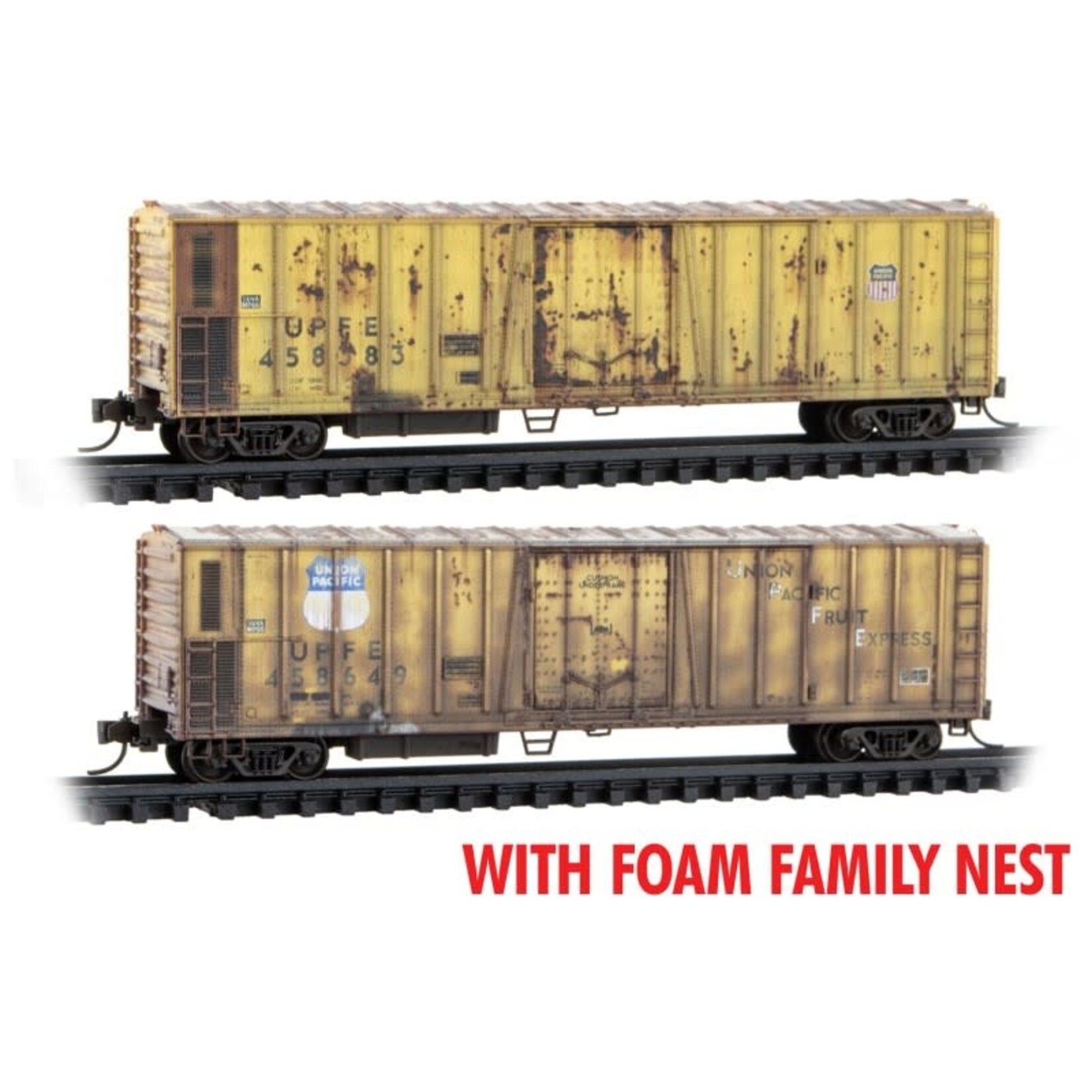 Micro Trains Line 99305067 N Union Pacific Weathered 2-pk FOAM