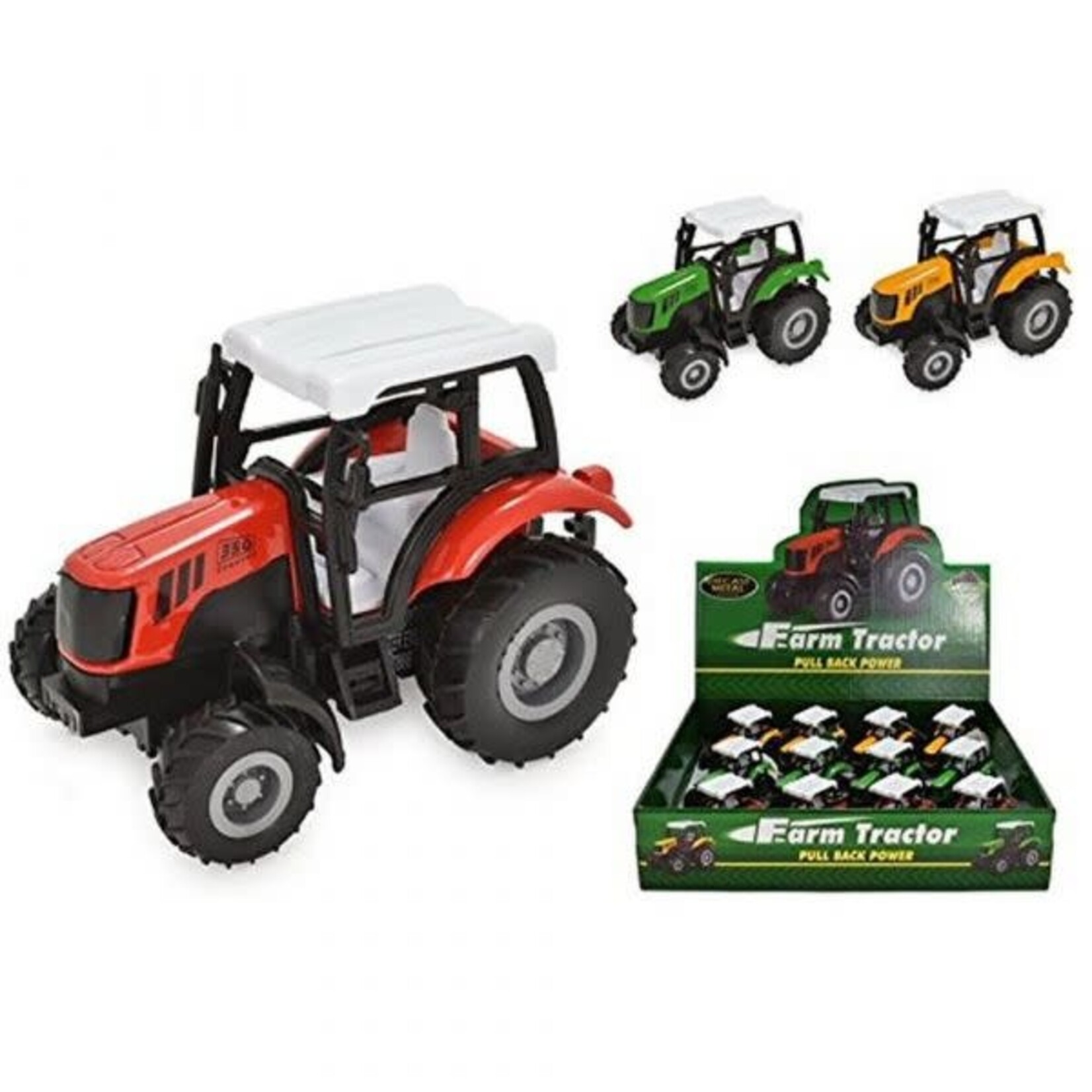DeluxeBase Transcast Pull Back Tractor - Assorted Colors