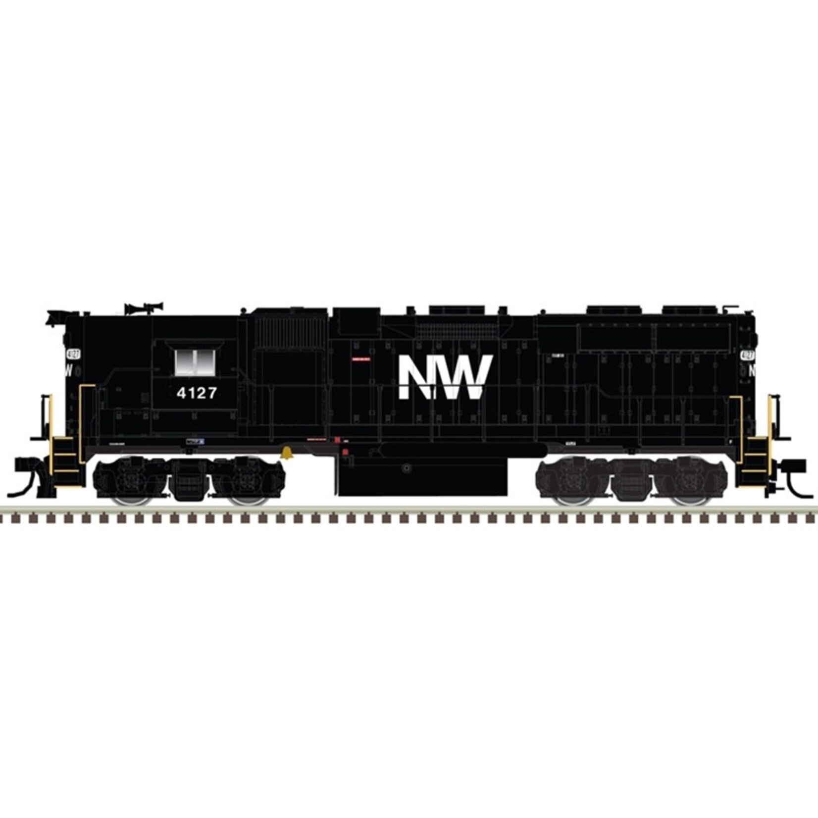 Atlas 10004069 HO GP38 Silver Norfolk Western #4108