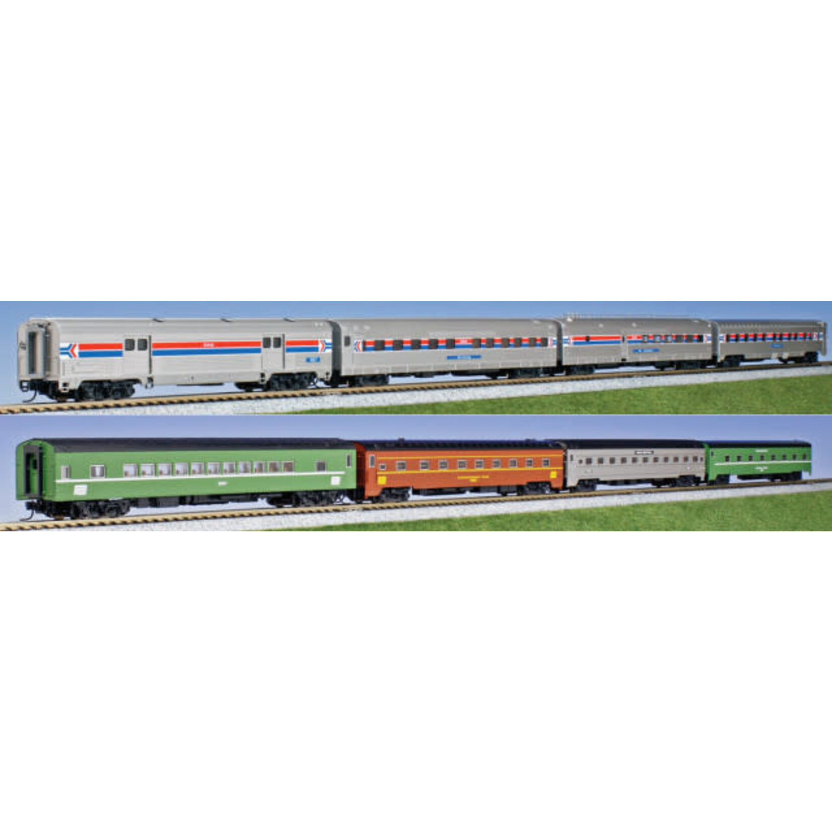Kato 1061971 N Amtrak Rainbow Era 8 Pack Passenger Cars