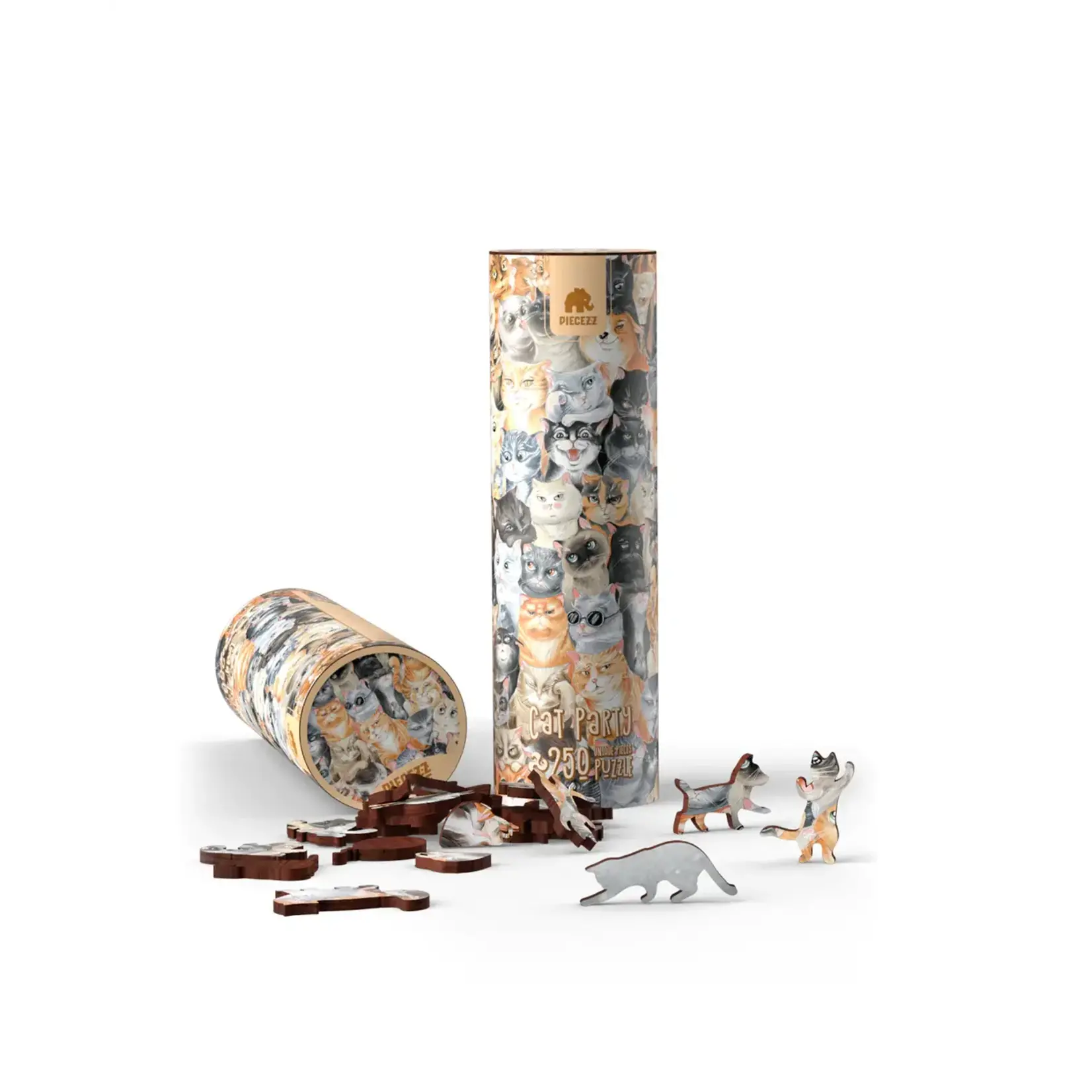 Geek Toys Cat Party Piecezz Wooden 250 Piece Puzzle