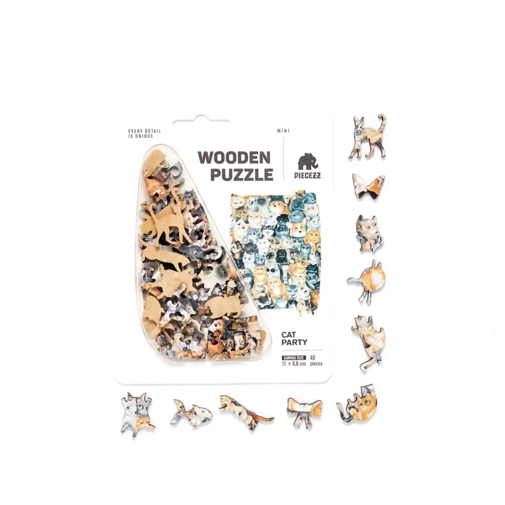 Geek Toys Cats Party Piecezz Wooden 40 Piece Puzzle