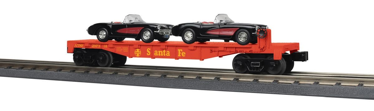 3076876 O SF Flatcar w/ 2 57 Chev Corvettes