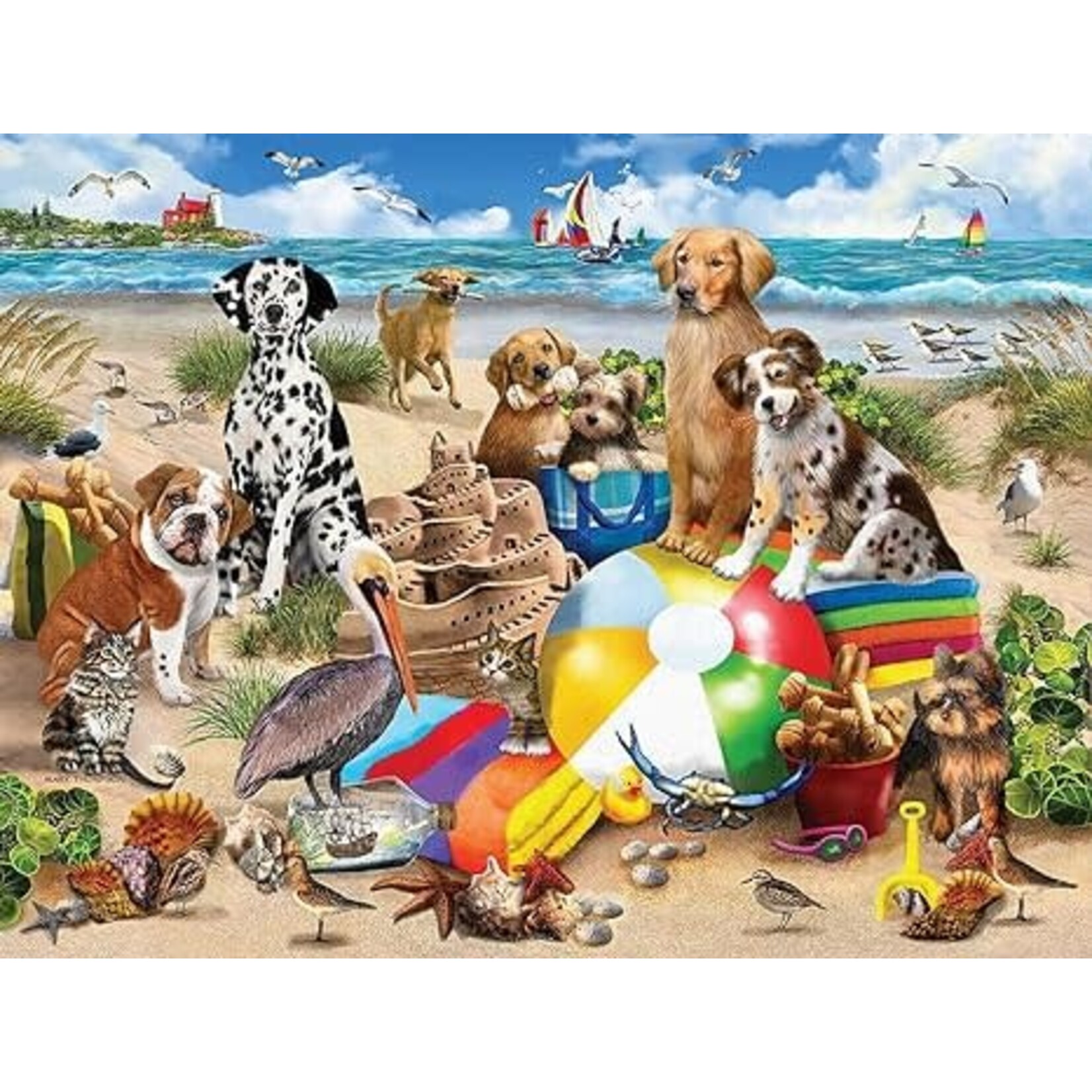 White Mountain Beach Buddies 500 Piece Puzzle