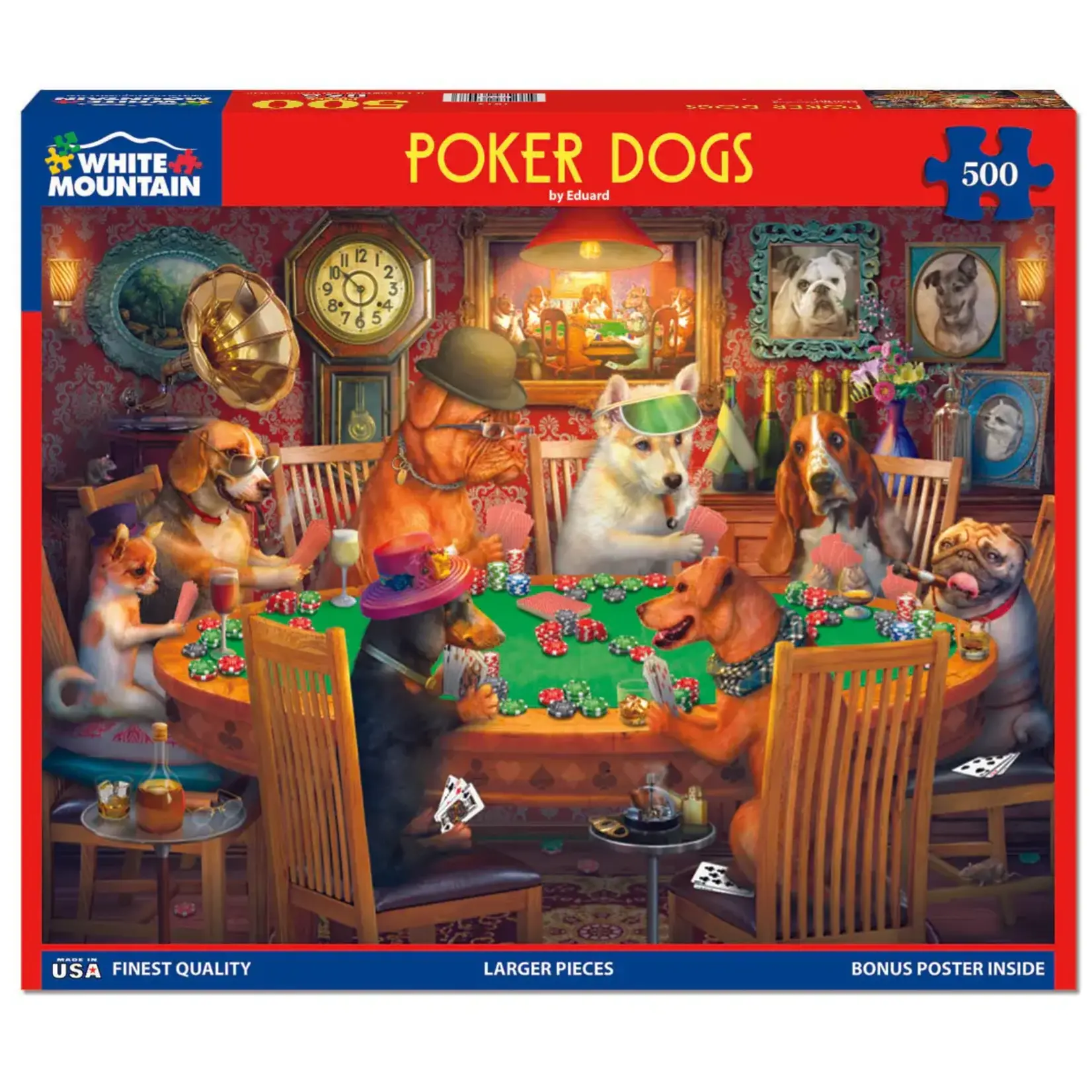 White Mountain Poker Dogs 500 Piece Puzzle