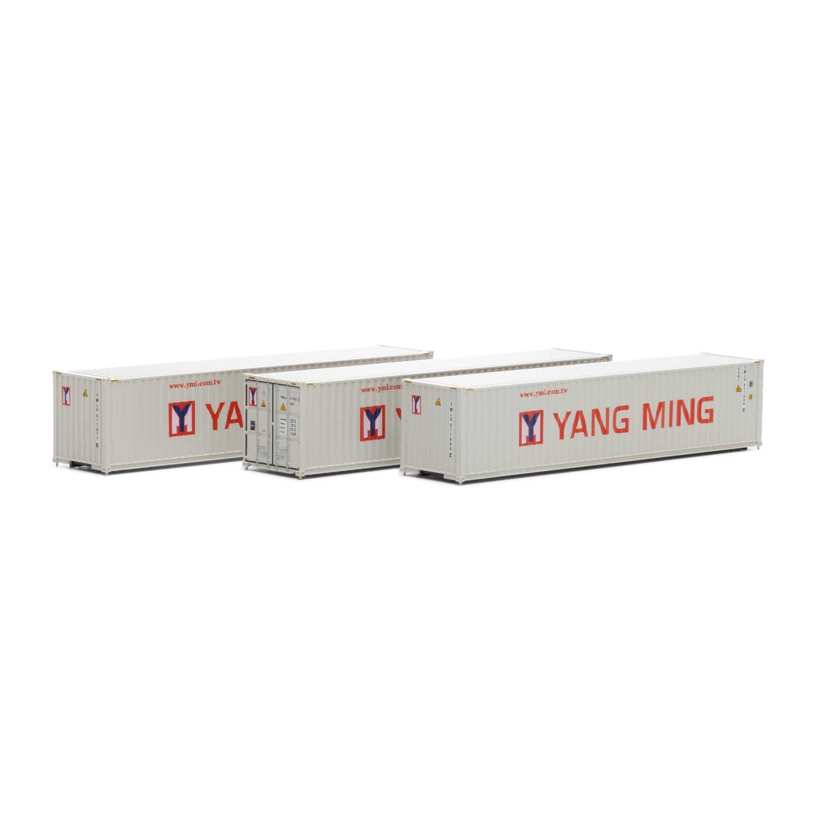 Athearn 17390 N 40' Corrugated Low Container Yang Ming - 3 Pack