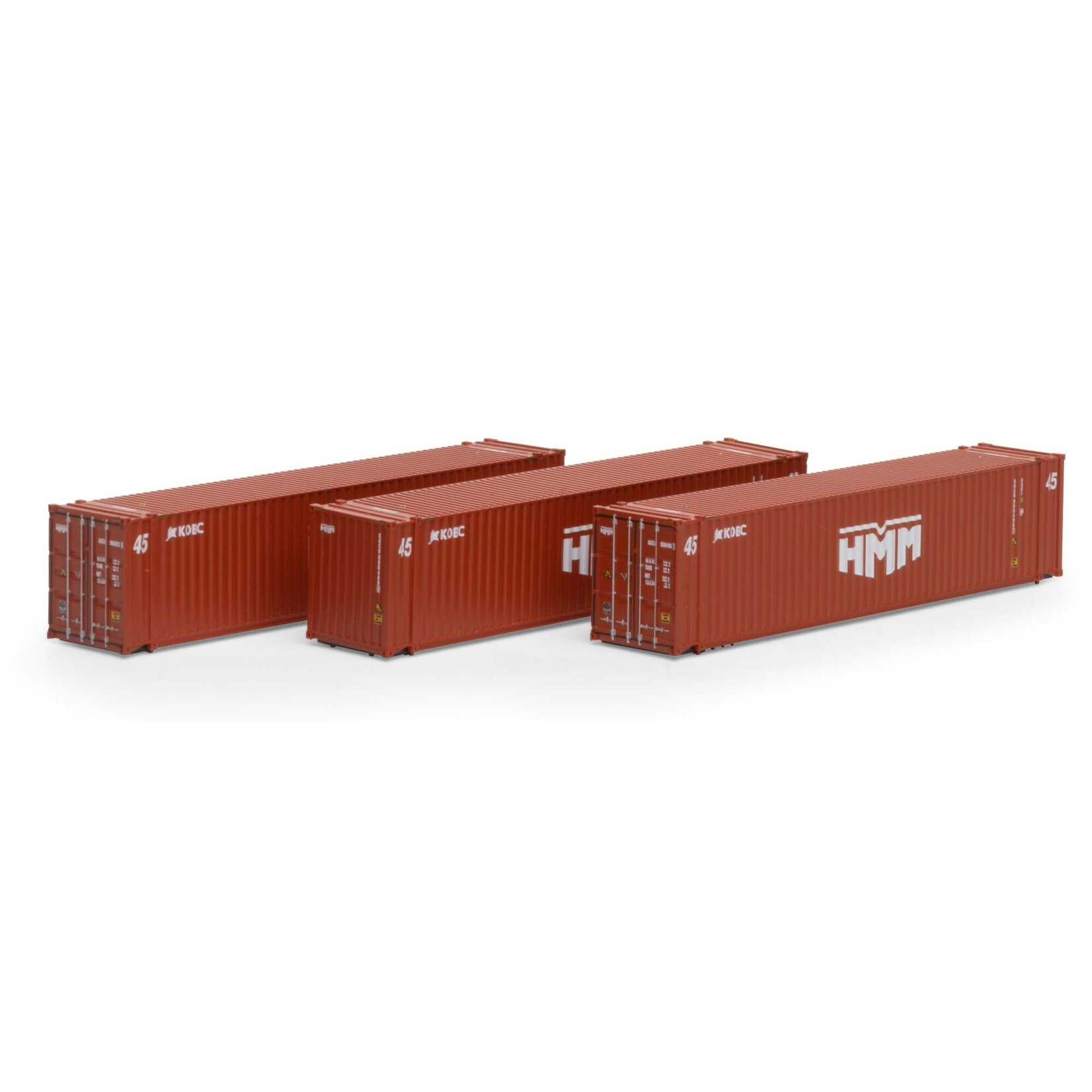 Athearn 17890 N 45' Container HMM/KOBC #1 - 3 Pack