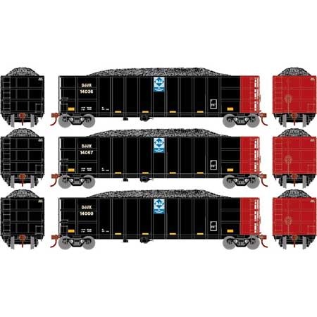 3833 N Thrall High Side Gondola w/Load DJJX #1 - 3 Pack