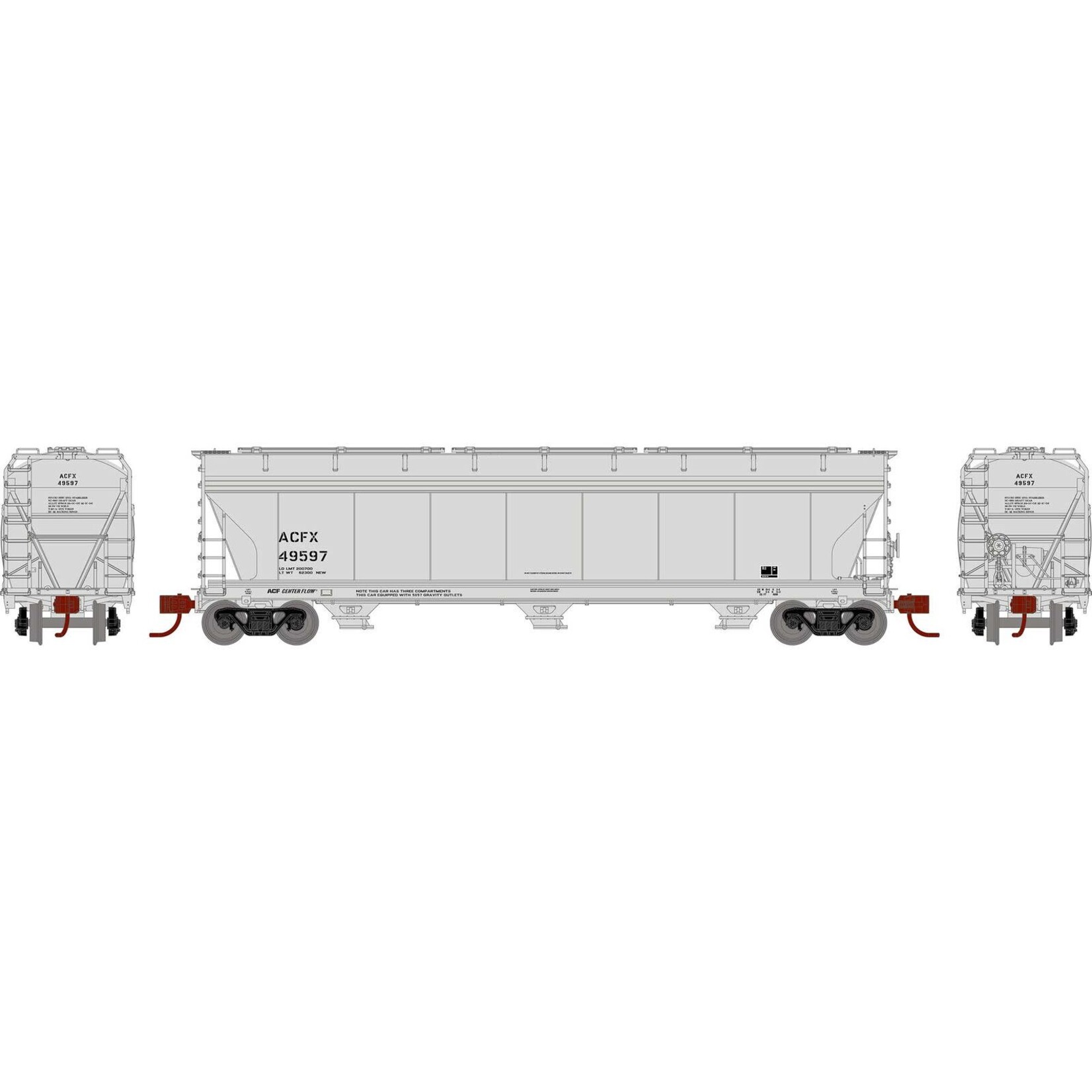 Athearn 8483 N ACF 4600 3 Bay CF Hopper ACFX 49597