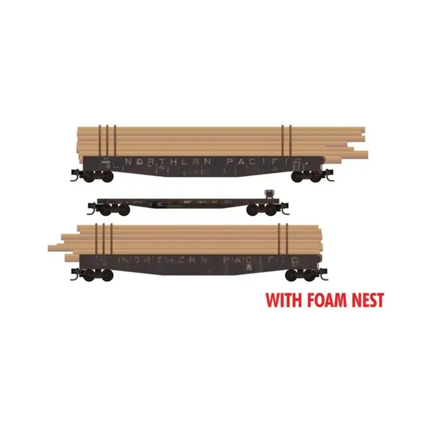 Micro Trains Line 98302240 N NP Log & Flat 3 Pack - Foam Insert