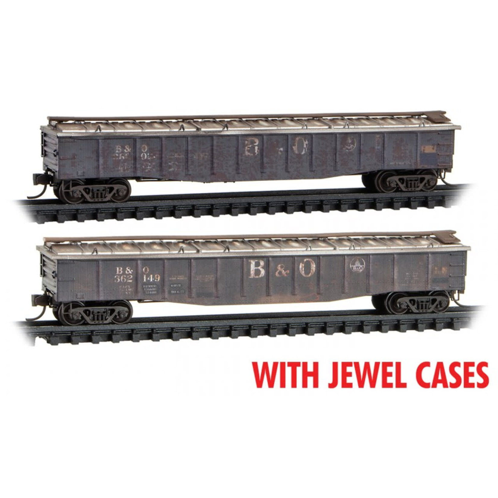 Micro Trains Line 98305069 N B&O Weathered 3 Pack - Jewel Cases